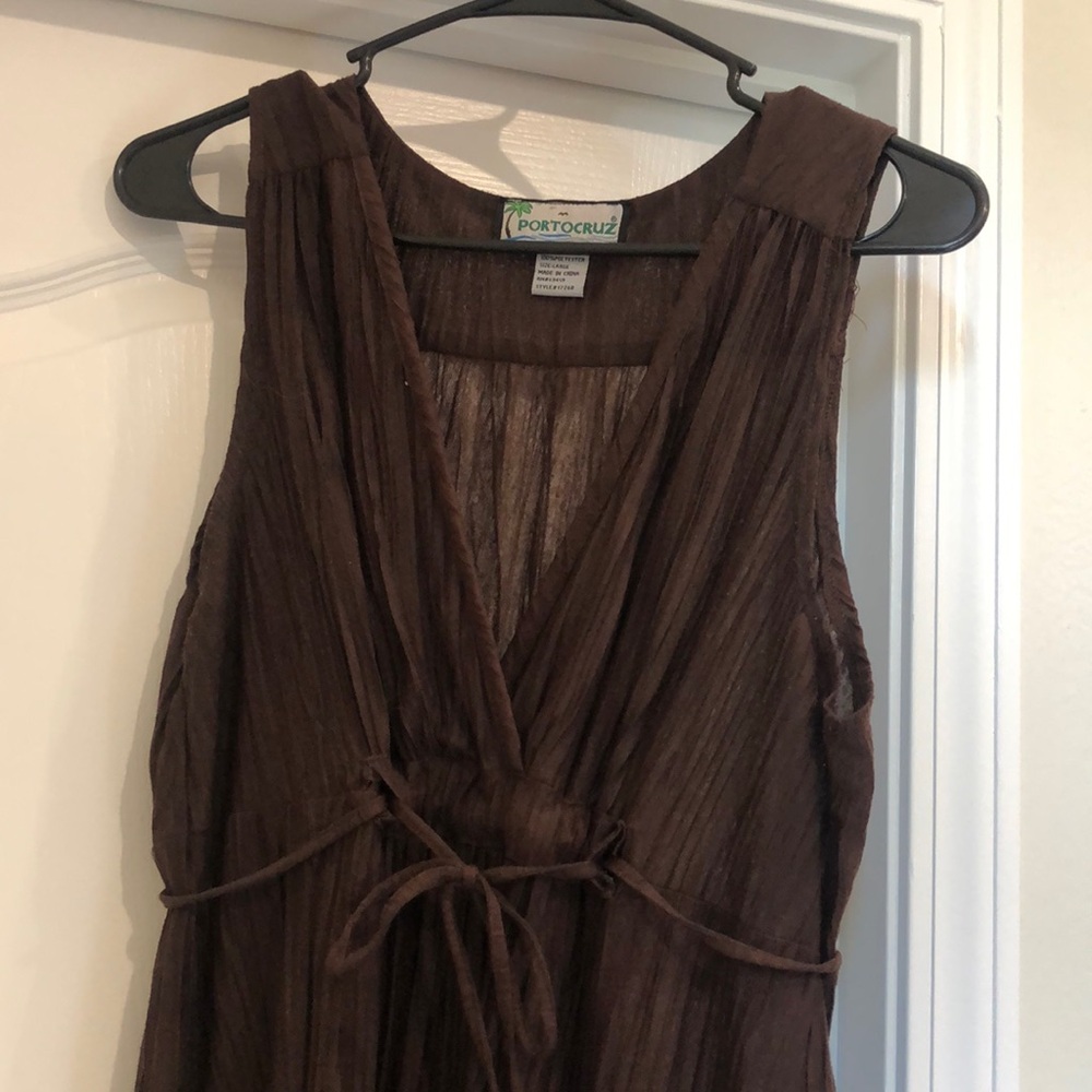 Brown gauze like dress / swimsuit cover
